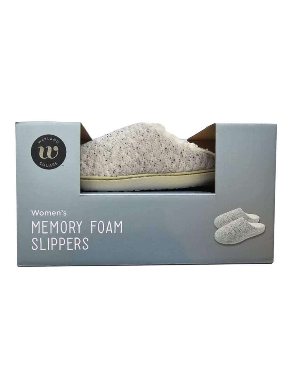 NWT‎ Wayland Square Ecru Cream Black Memory Foam Slippers Women's Size S (7-8)